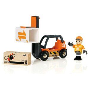 BRIO World 33573 - Wooden Toy Train Fork Lift Set